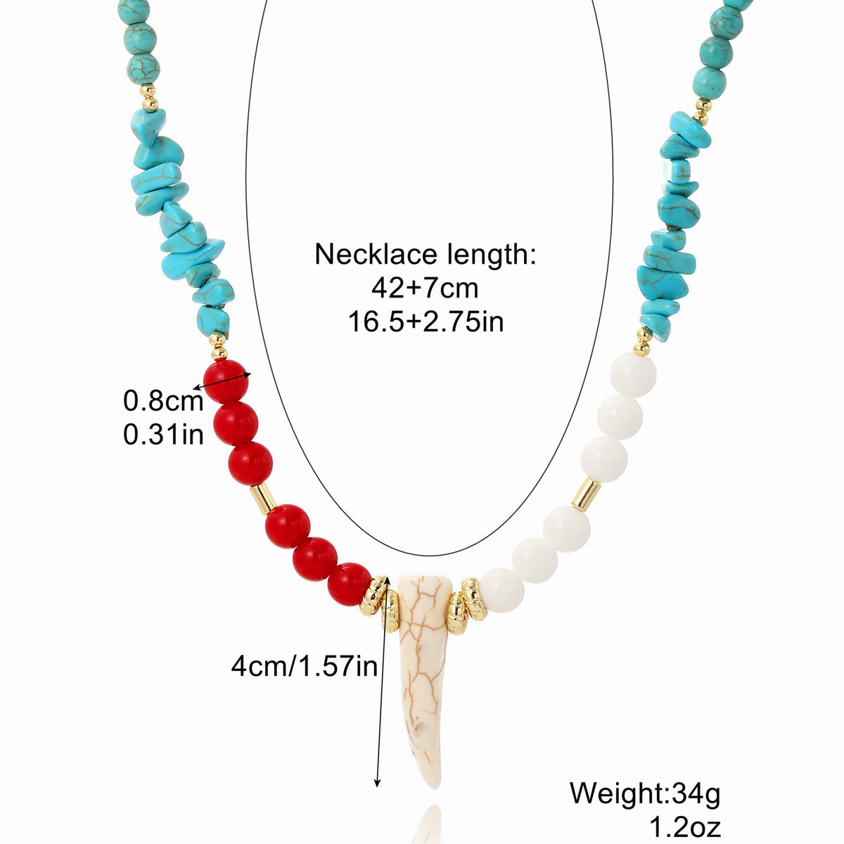 Wholesale Bohemian Ethnic Style Exaggerated Retro Turquoise Necklace