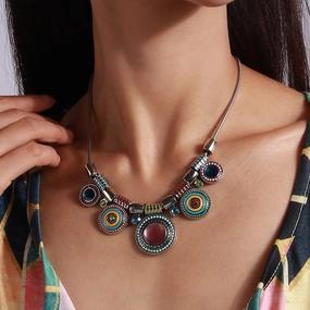 Wholesale Bohemian Ethnic Style Medallion Necklace