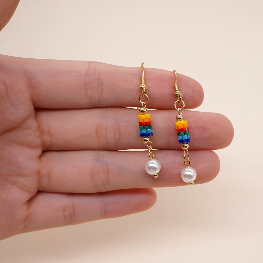 Wholesale Bohemian Ethnic Style Rice Beads Earrings