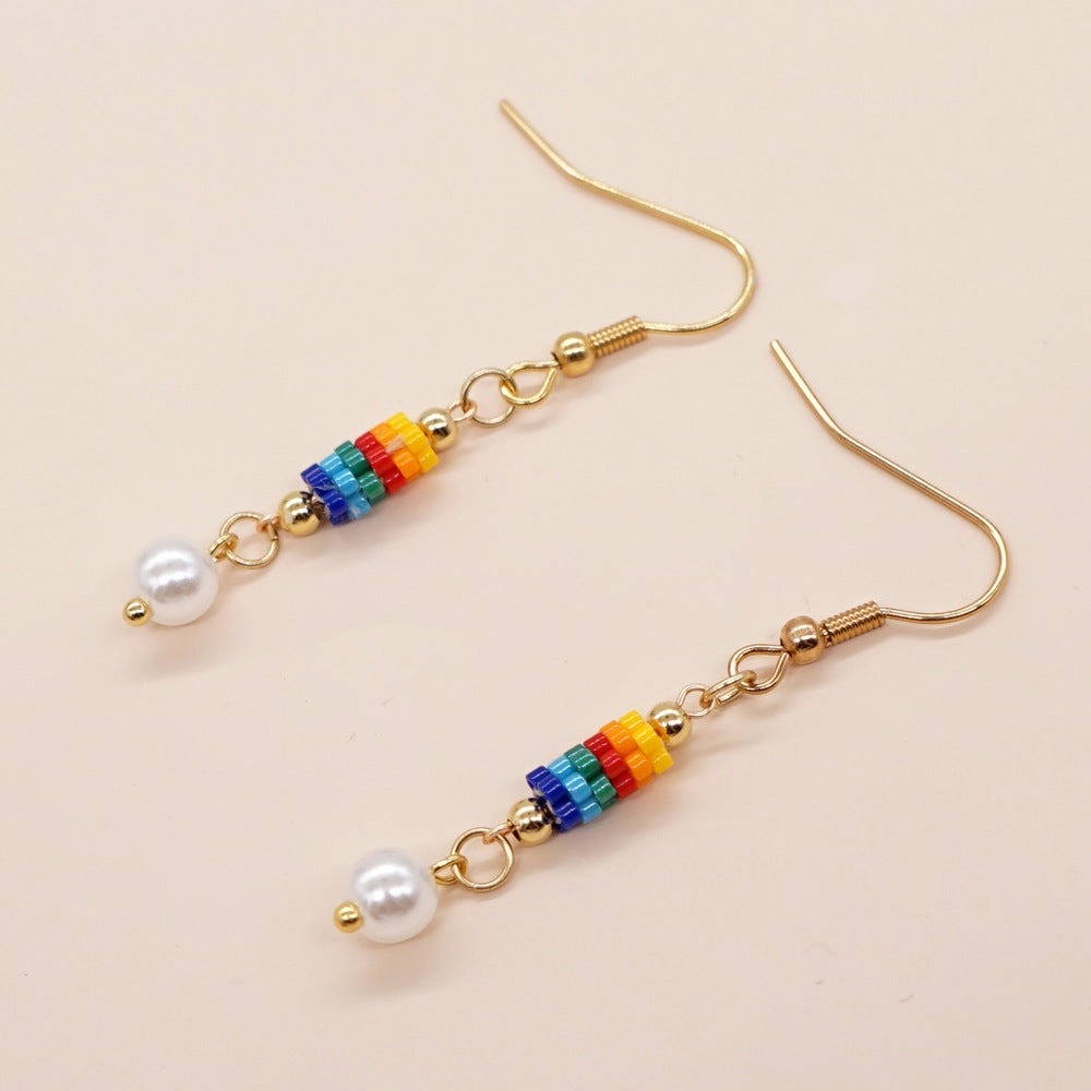 Wholesale Bohemian Ethnic Style Rice Beads Earrings