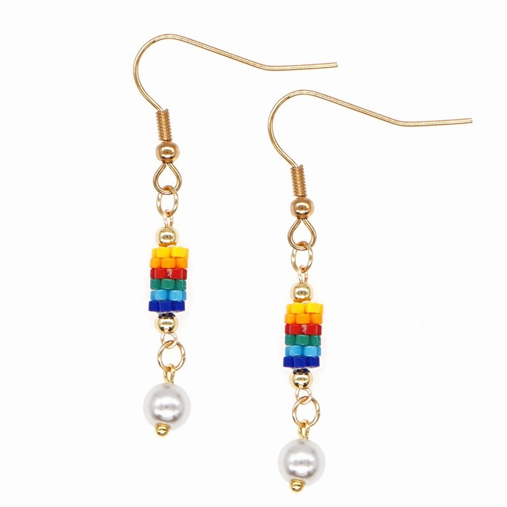 Wholesale Bohemian Ethnic Style Rice Beads Earrings