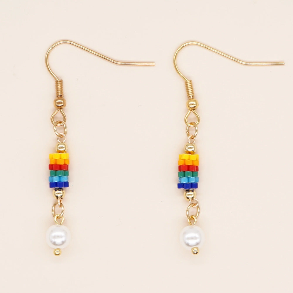 Wholesale Bohemian Ethnic Style Rice Beads Earrings