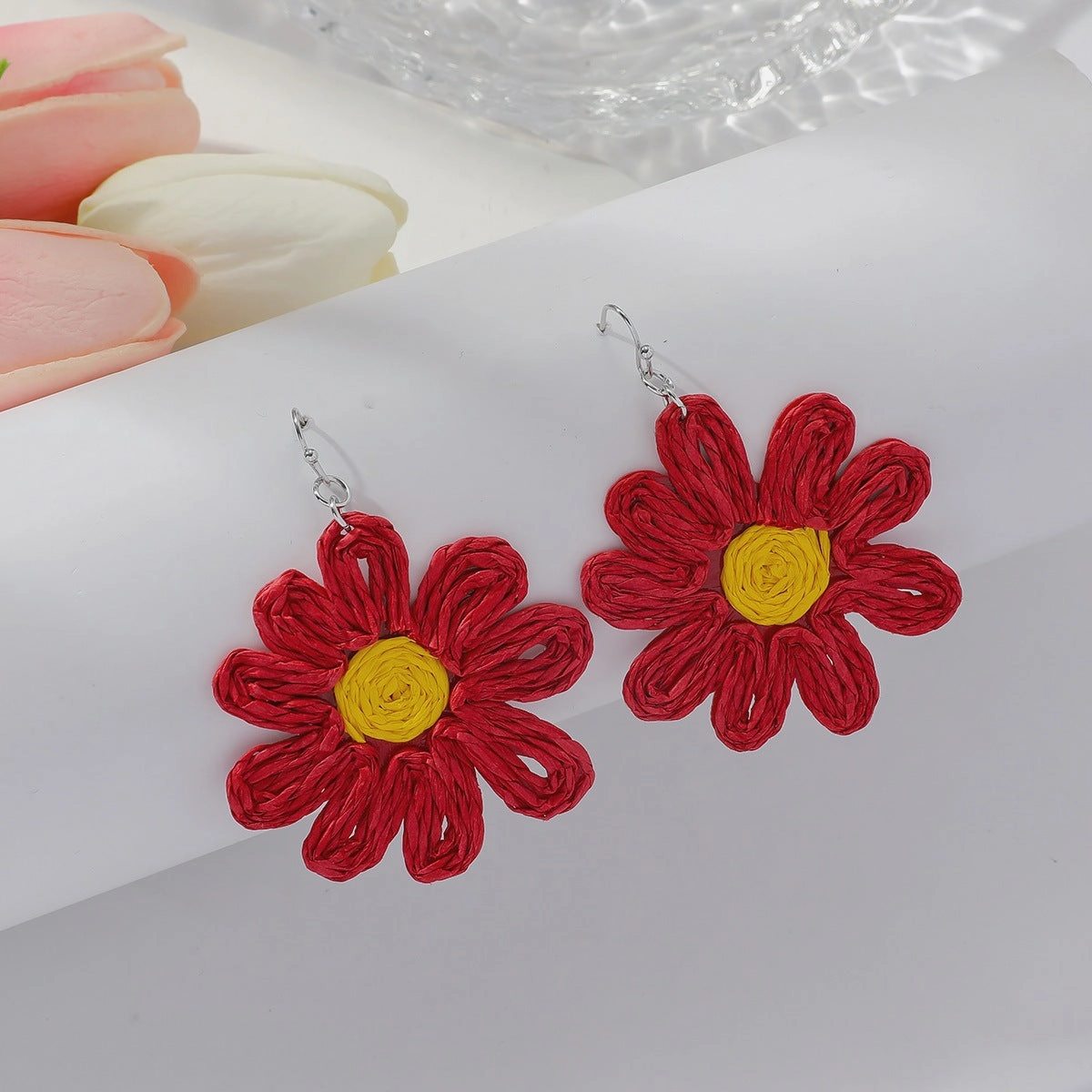 Wholesale Bohemian Exaggerated Flowers Acrylic Earrings