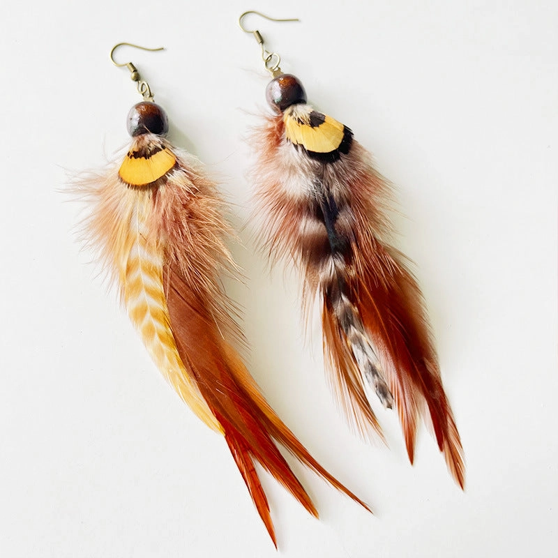 Wholesale Bohemian Feather Earrings