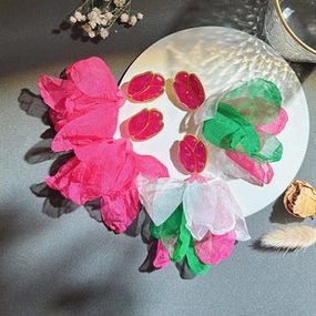 Wholesale Bohemian Flowers Tassels Alloy Earrings