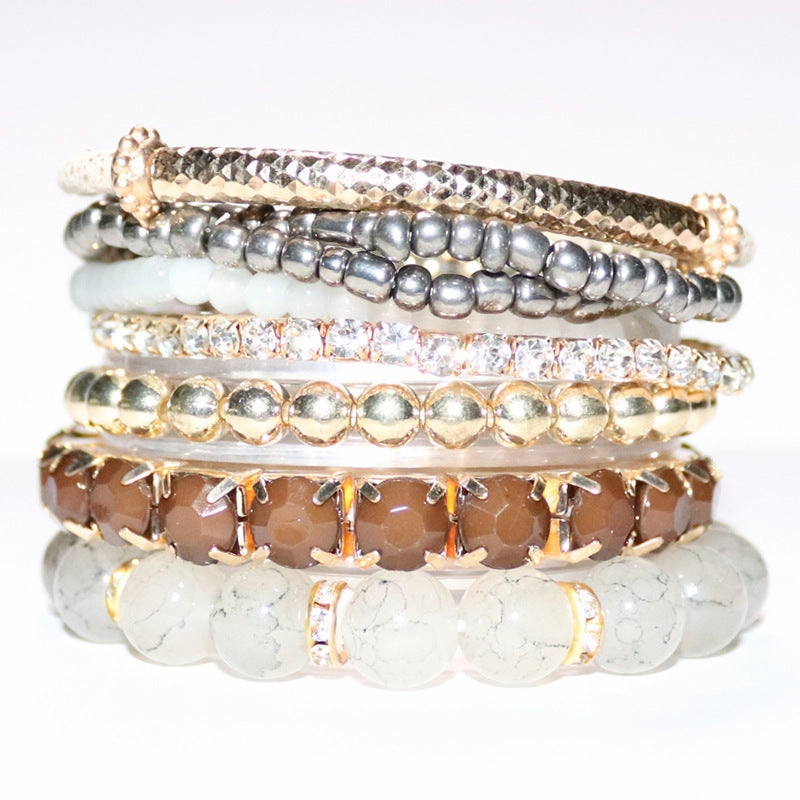Wholesale Bohemian Glass Beads Layered Bracelet Set