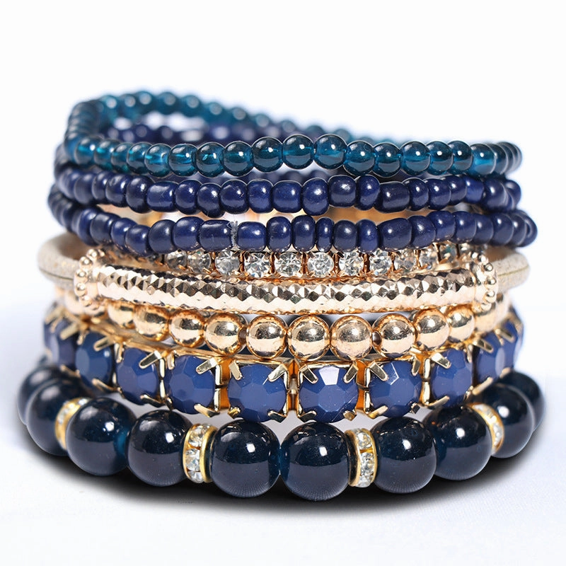 Wholesale Bohemian Glass Beads Layered Bracelet Set