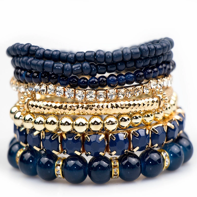 Wholesale Bohemian Glass Beads Layered Bracelet Set