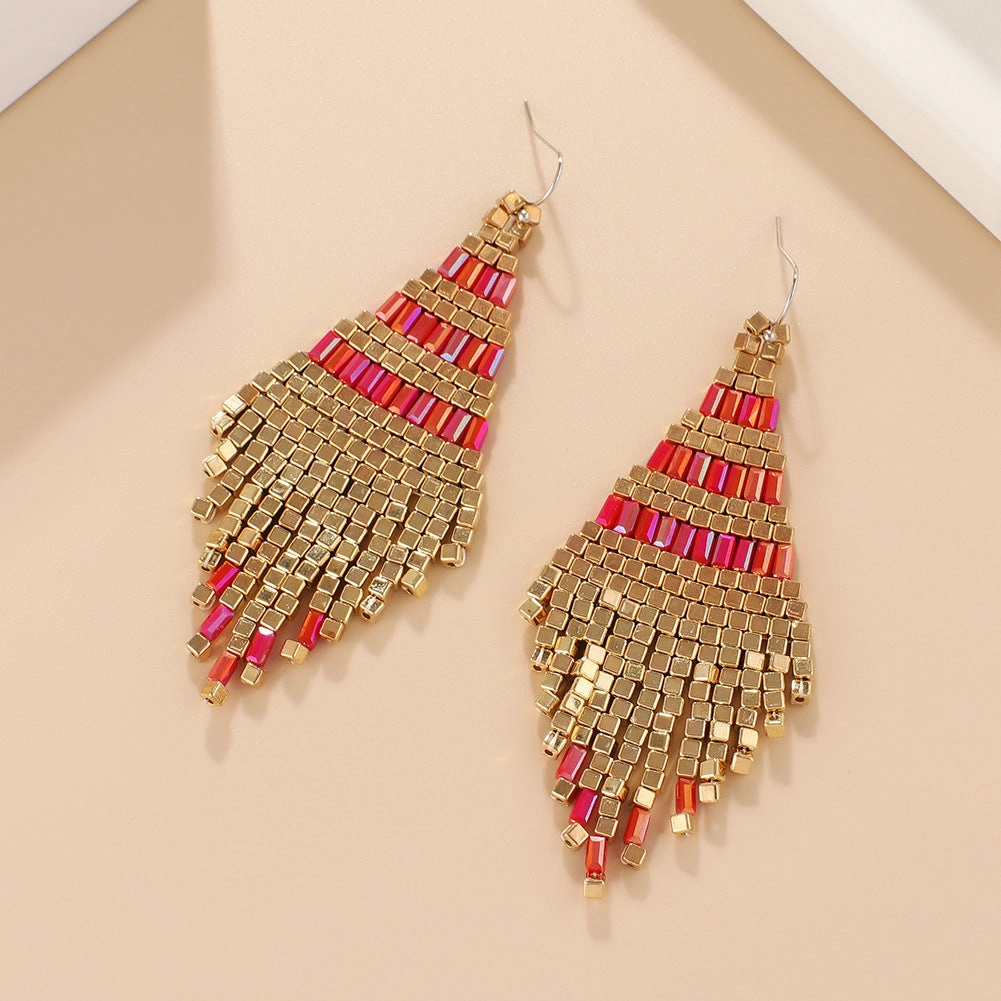 Wholesale Bohemian Handmade Retro Ethnic Style Sumi Pearl Earrings
