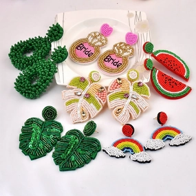 Wholesale Bohemian Handmade Woven Earrings