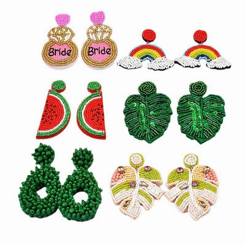 Wholesale Bohemian Handmade Woven Earrings