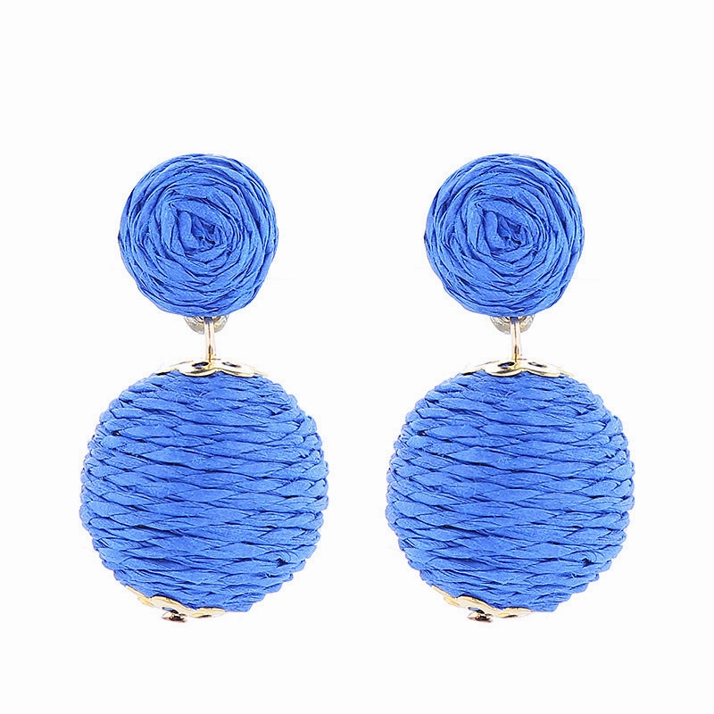 Wholesale Bohemian Handmade Wrap Ball Stud Earrings