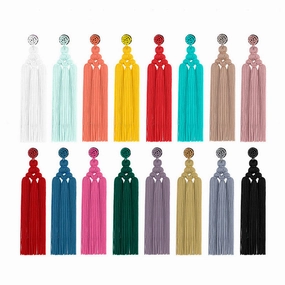 Wholesale Bohemian Handwoven Knotted Tassel Earrings OLY-ES-HSD001