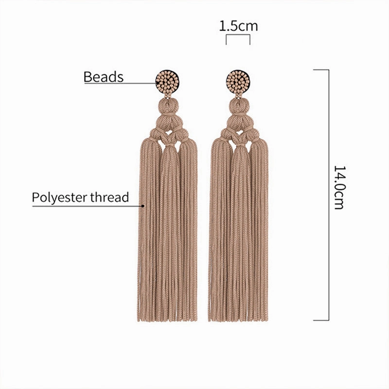 Wholesale Bohemian Handwoven Knotted Tassel Earrings OLY-ES-HSD001