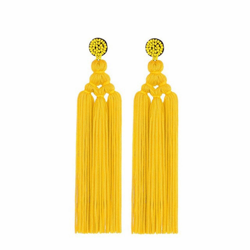 Wholesale Bohemian Handwoven Knotted Tassel Earrings OLY-ES-HSD001