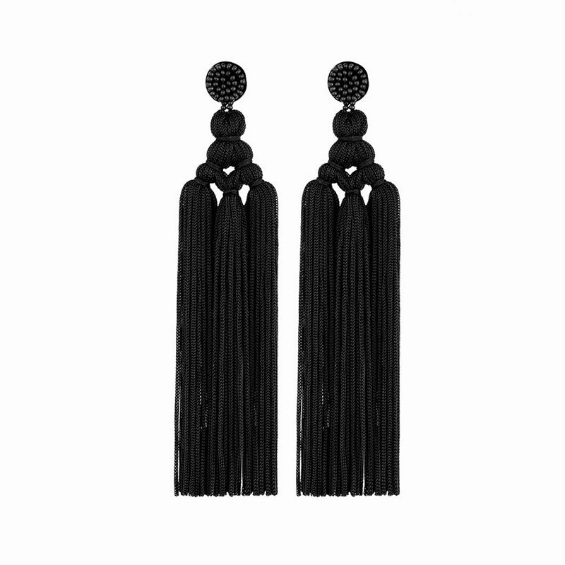 Wholesale Bohemian Handwoven Knotted Tassel Earrings OLY-ES-HSD001