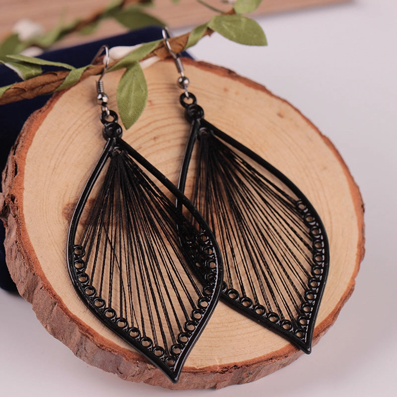 Wholesale Bohemian Leaf Alloy Earrings