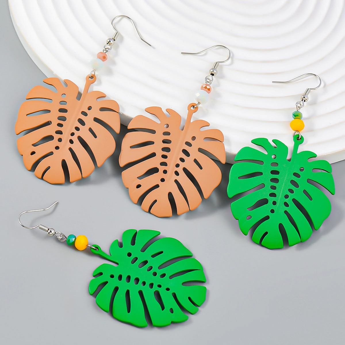 Wholesale Bohemian Leaf Alloy Earrings