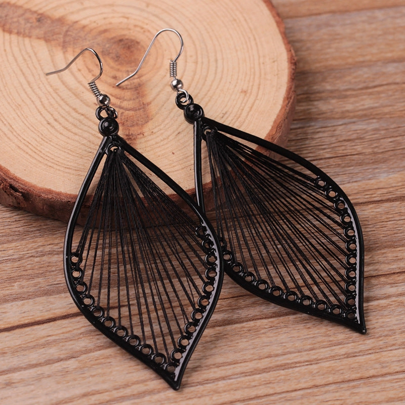 Wholesale Bohemian Leaf Alloy Earrings