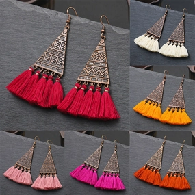 Wholesale Bohemian Long Vintage Tassel Earrings