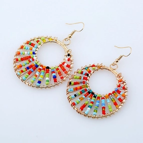 Wholesale Bohemian Metal Cutout Earrings