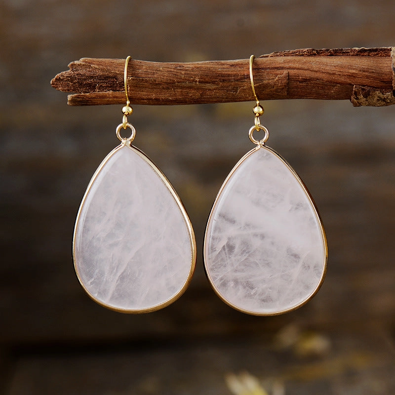 Wholesale Bohemian Minimalist Water Drop Crystal Pendant Earrings