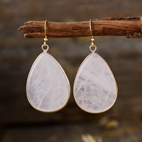 Wholesale Bohemian Minimalist Water Drop Crystal Pendant Earrings