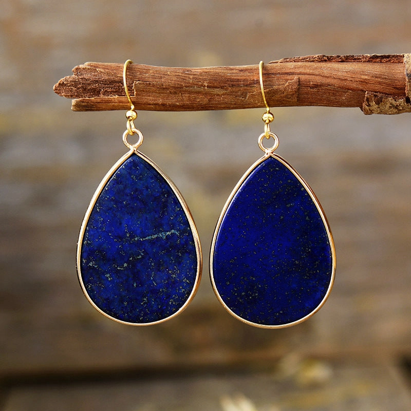 Wholesale Bohemian Minimalist Water Drop Crystal Pendant Earrings