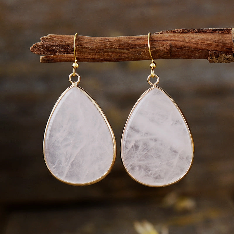 Wholesale Bohemian Minimalist Water Drop Crystal Pendant Earrings
