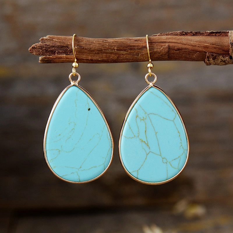 Wholesale Bohemian Minimalist Water Drop Crystal Pendant Earrings