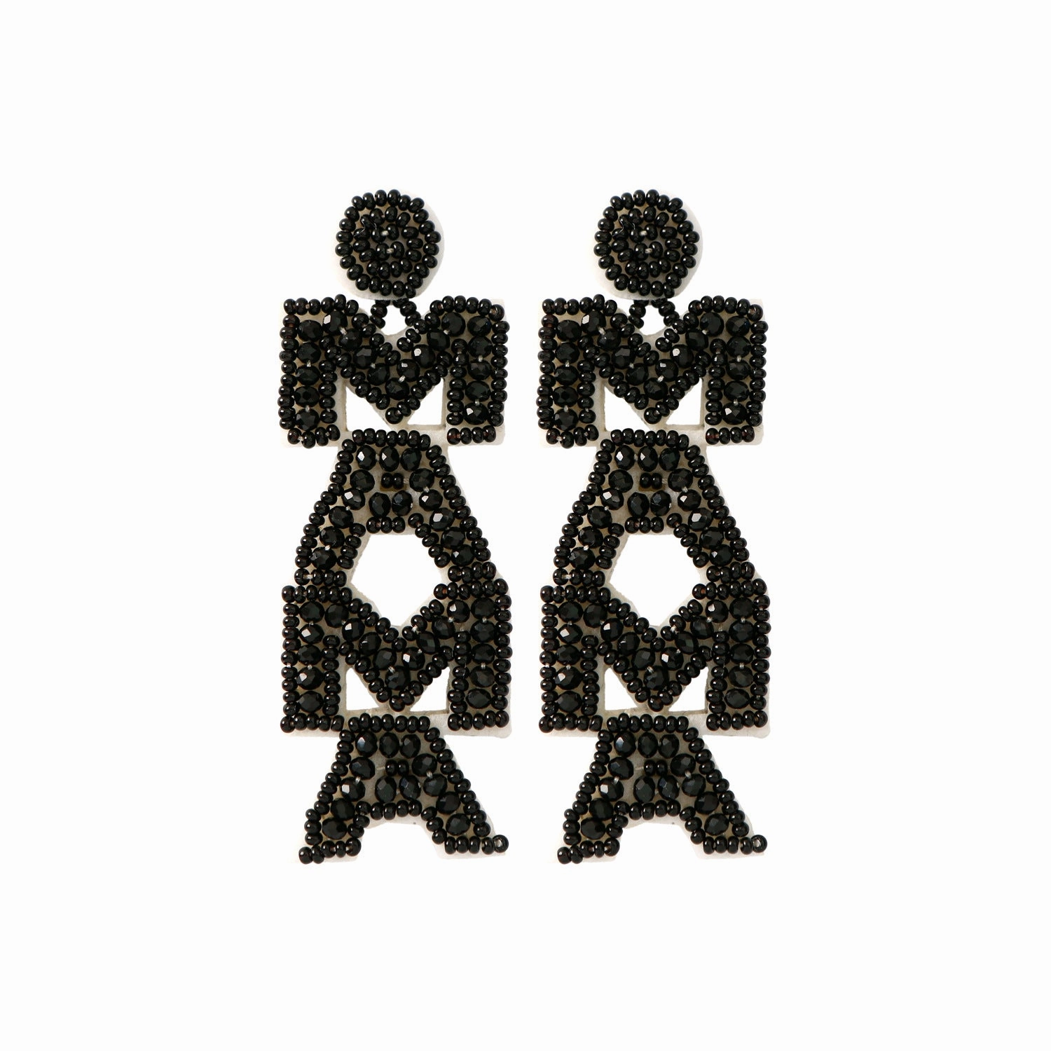 Wholesale Bohemian Mom Mother's Day Vintage Letters Rice Beads Earrings