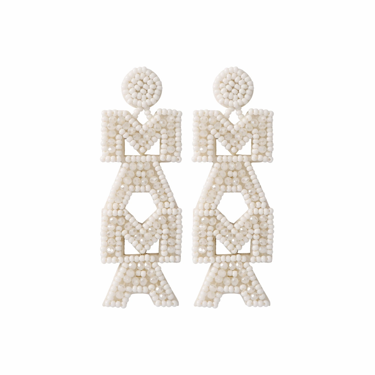 Wholesale Bohemian Mom Mother's Day Vintage Letters Rice Beads Earrings