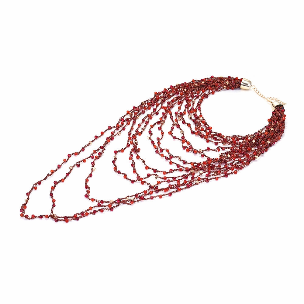 Wholesale Bohemian Multi-layered Handmade Beaded Necklace