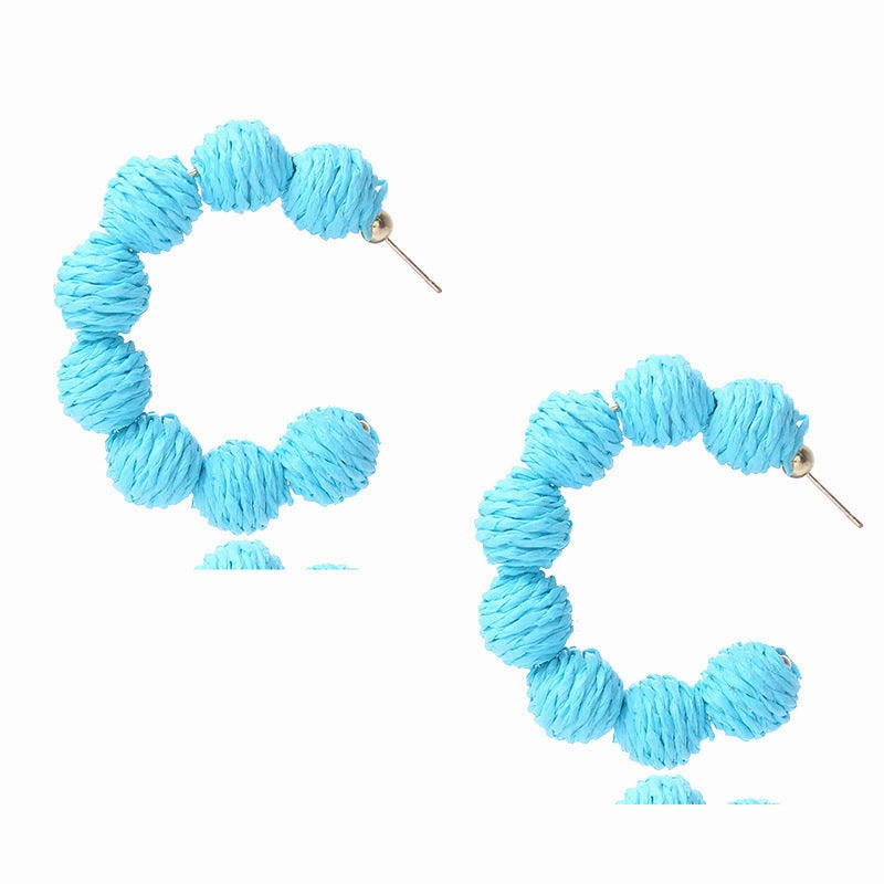 Wholesale Bohemian Multicolor Raffia Earrings