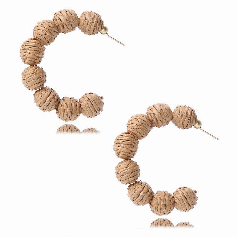 Wholesale Bohemian Multicolor Raffia Earrings