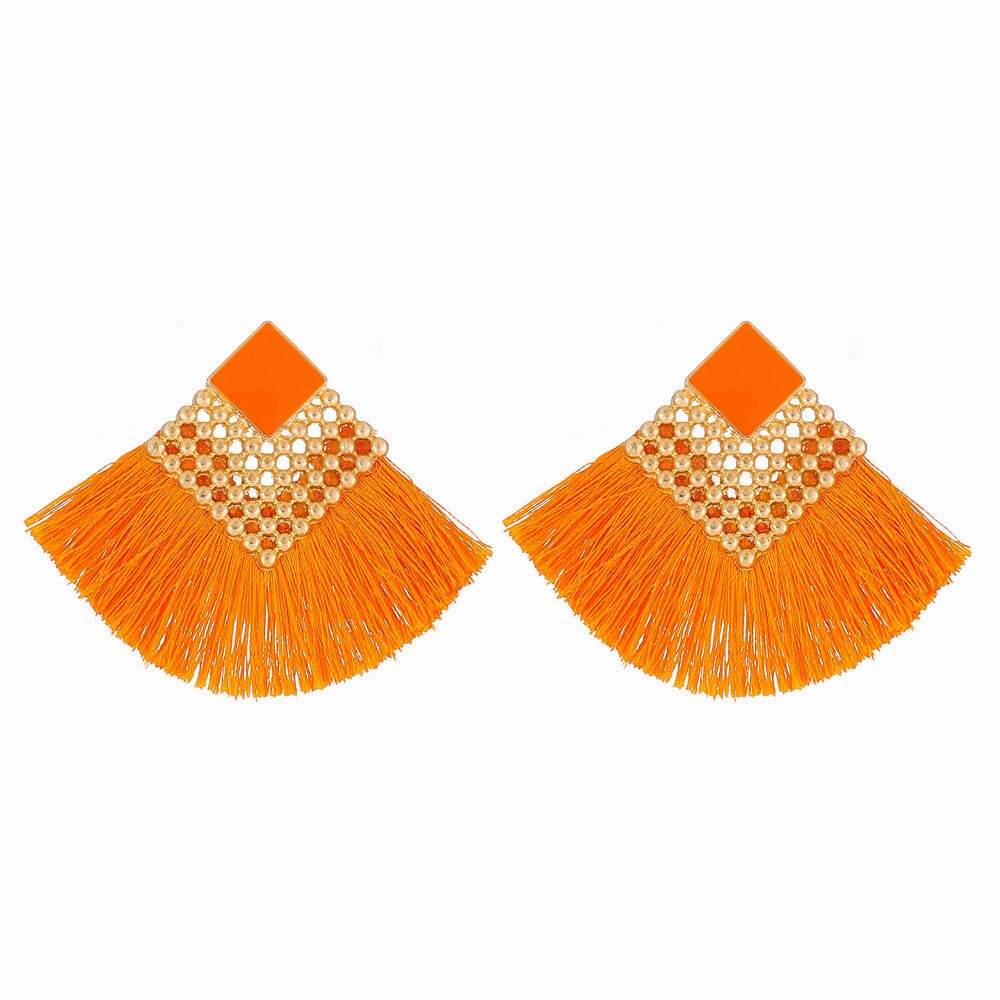 Wholesale Bohemian Multicolor Tassel Alloy Earrings
