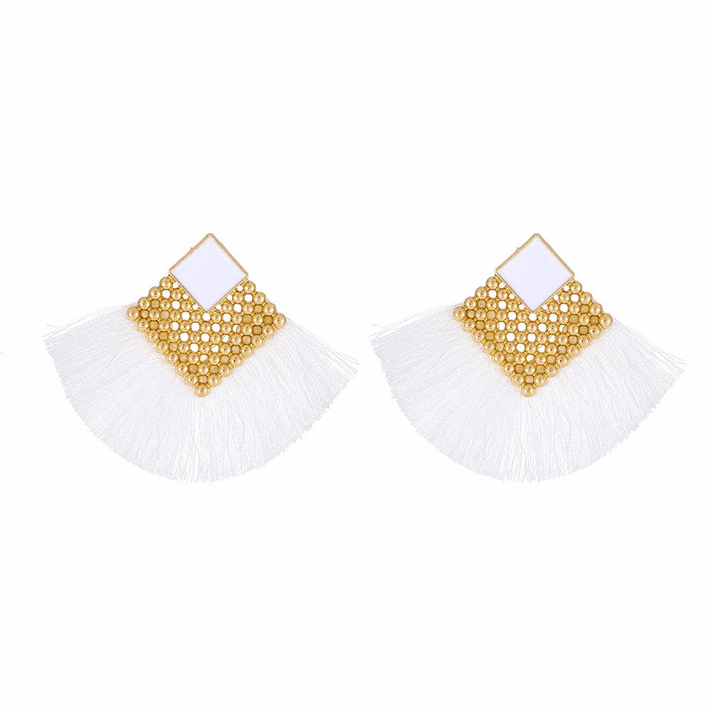 Wholesale Bohemian Multicolor Tassel Alloy Earrings