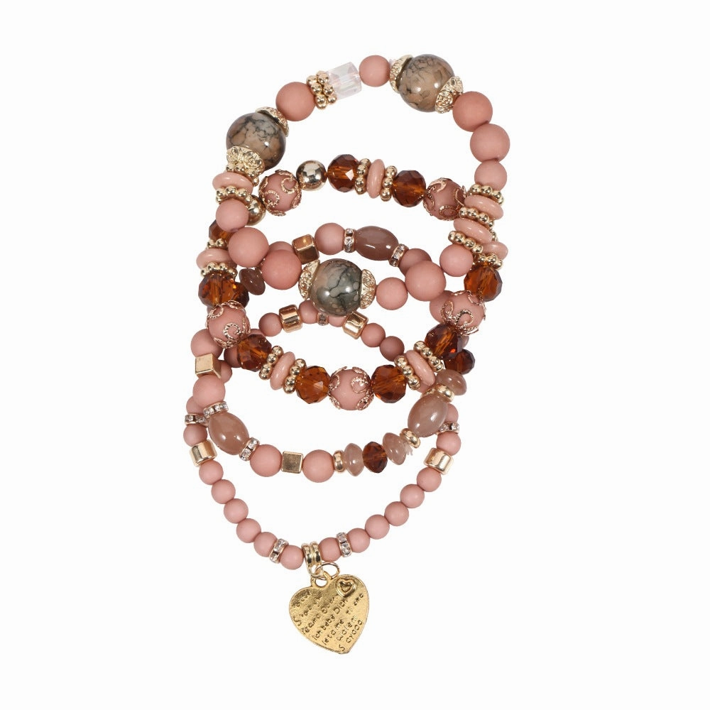 Wholesale Bohemian Ocean Style Candy Color Beaded Bracelet Set