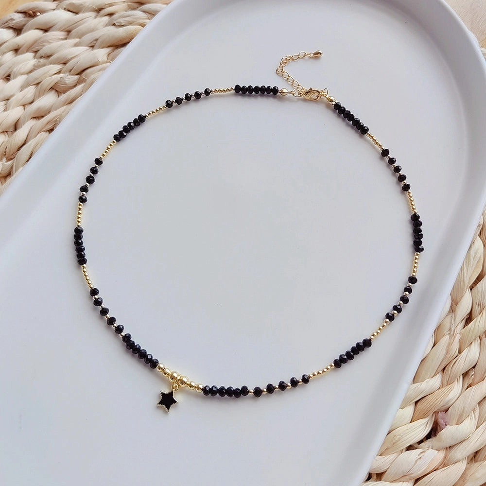 Wholesale Bohemian Oil Drop Evil Eye Artificial Crystal Beads Necklace