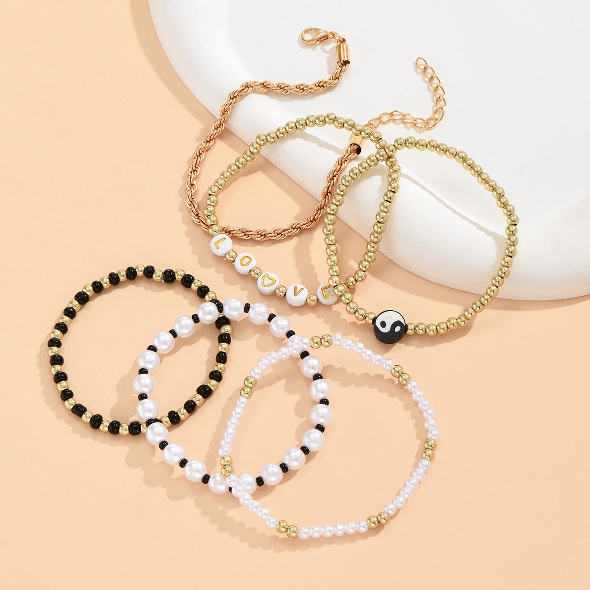 Wholesale Bohemian Pearl Plastic Bracelet