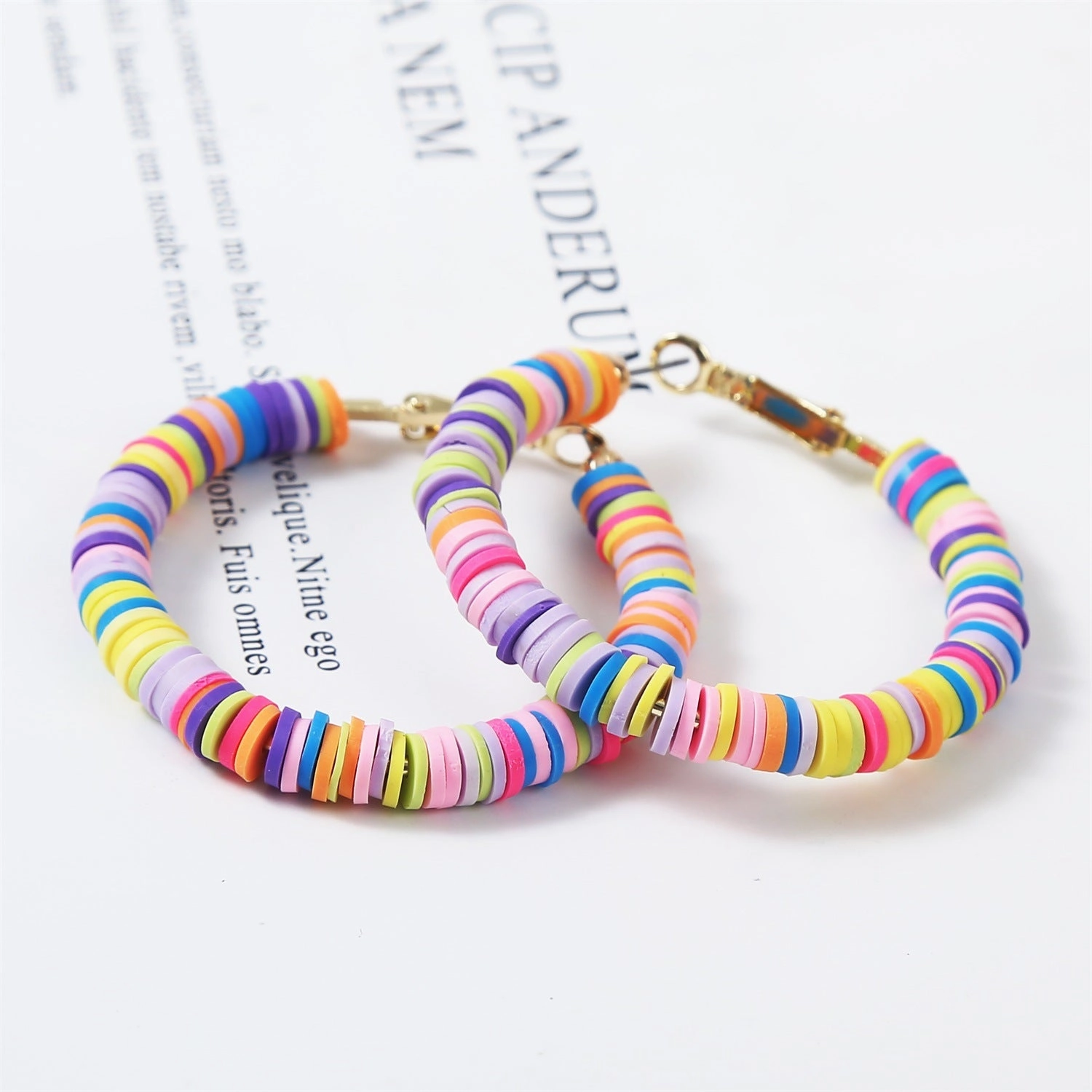 Wholesale Bohemian Polychrome Alloy Hoop Earrings