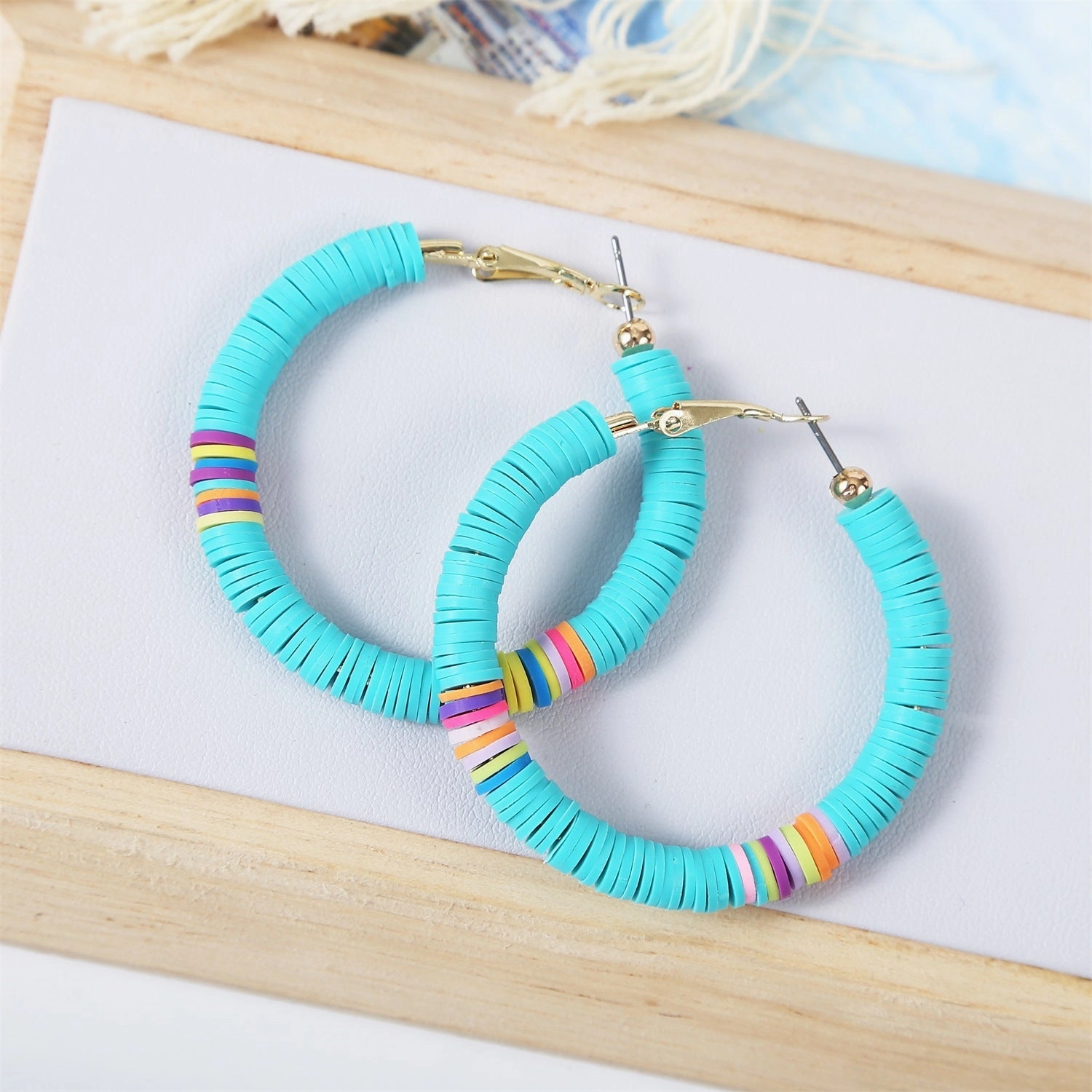 Wholesale Bohemian Polychrome Alloy Hoop Earrings
