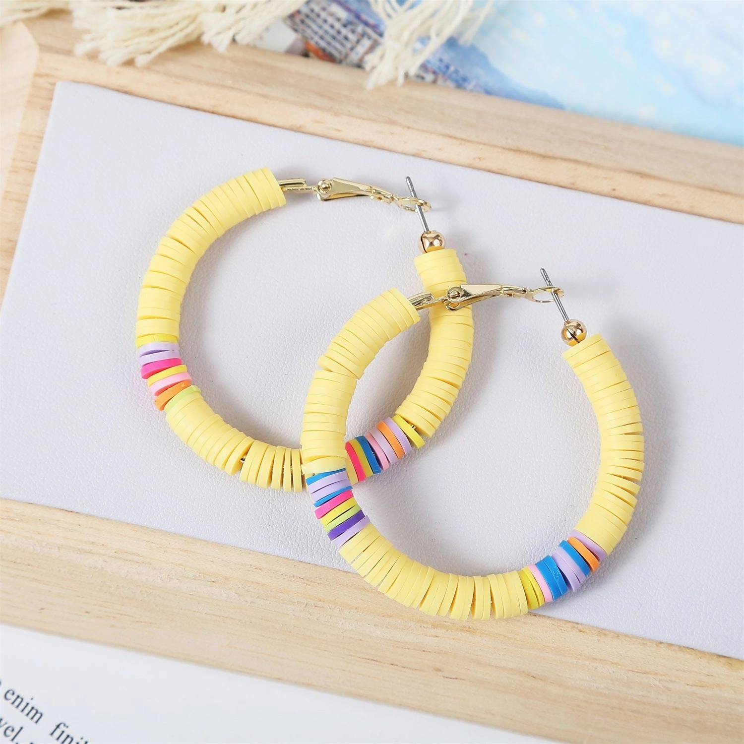 Wholesale Bohemian Polychrome Alloy Hoop Earrings