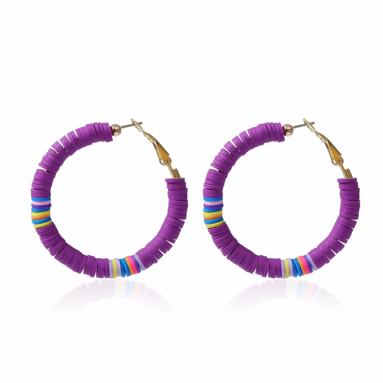 Wholesale Bohemian Polychrome Alloy Hoop Earrings