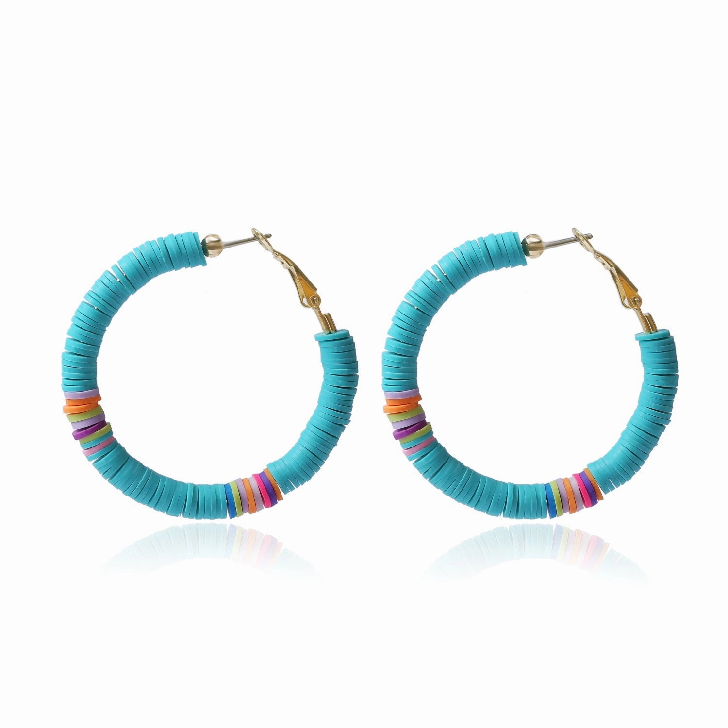 Wholesale Bohemian Polychrome Alloy Hoop Earrings