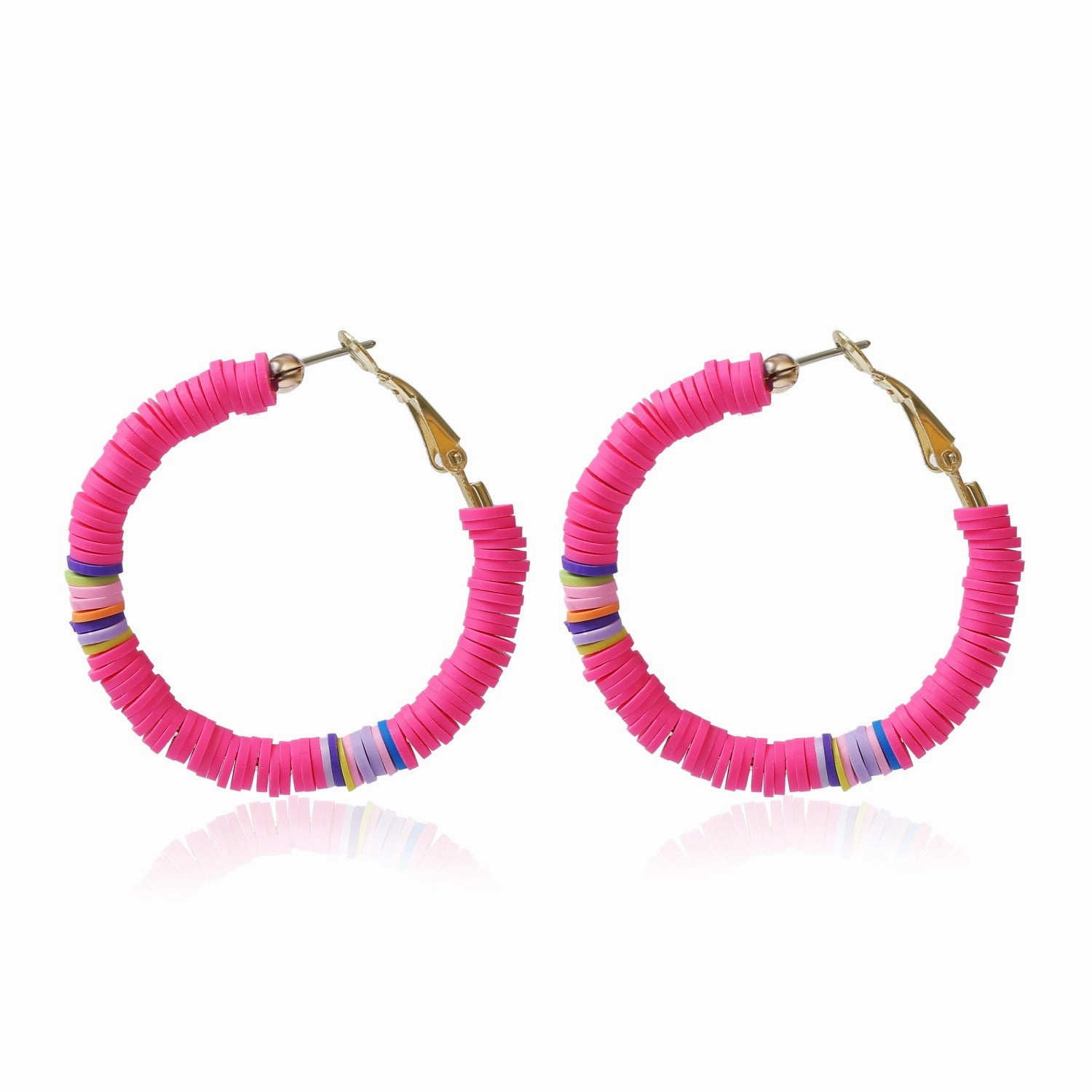 Wholesale Bohemian Polychrome Alloy Hoop Earrings