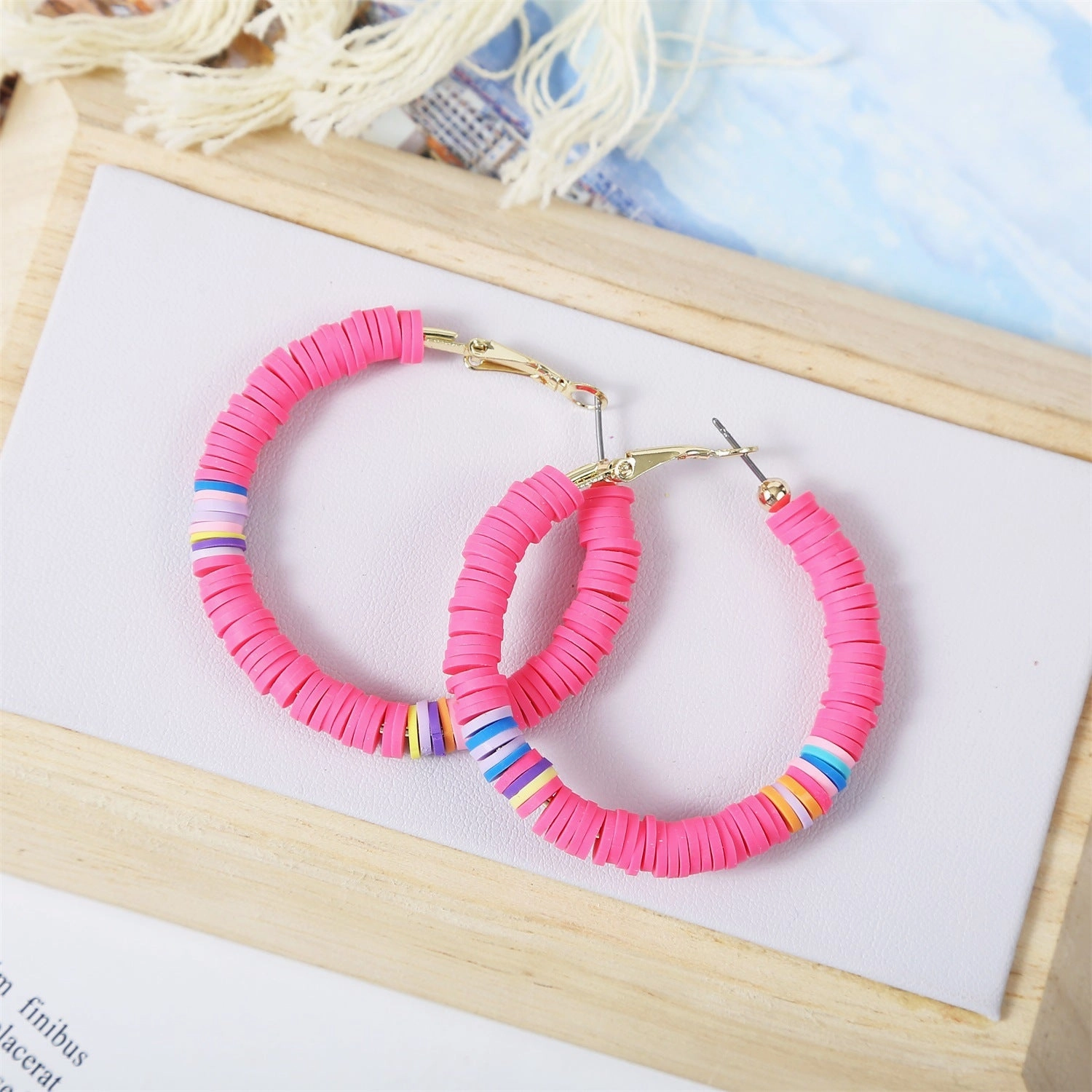 Wholesale Bohemian Polychrome Alloy Hoop Earrings