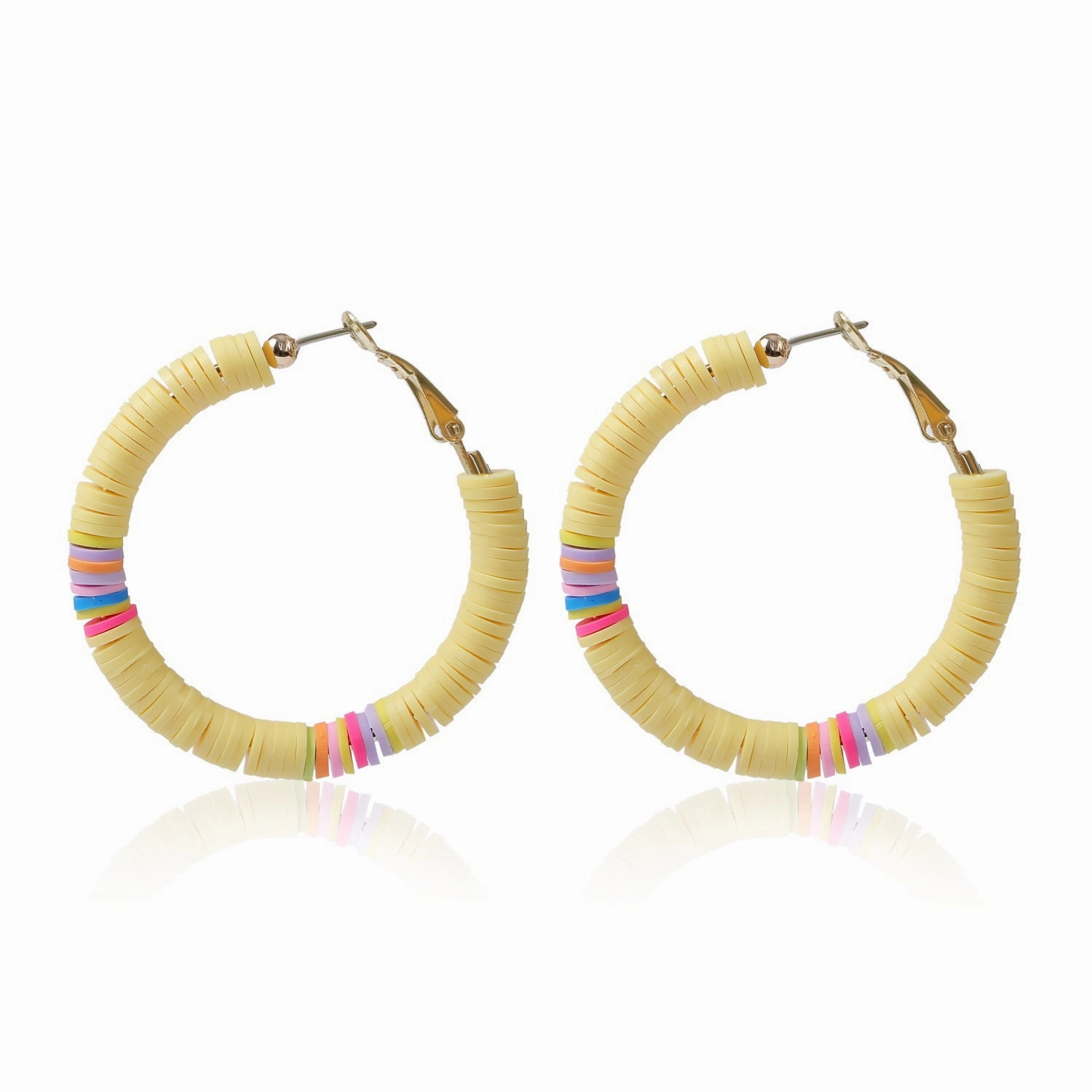 Wholesale Bohemian Polychrome Alloy Hoop Earrings