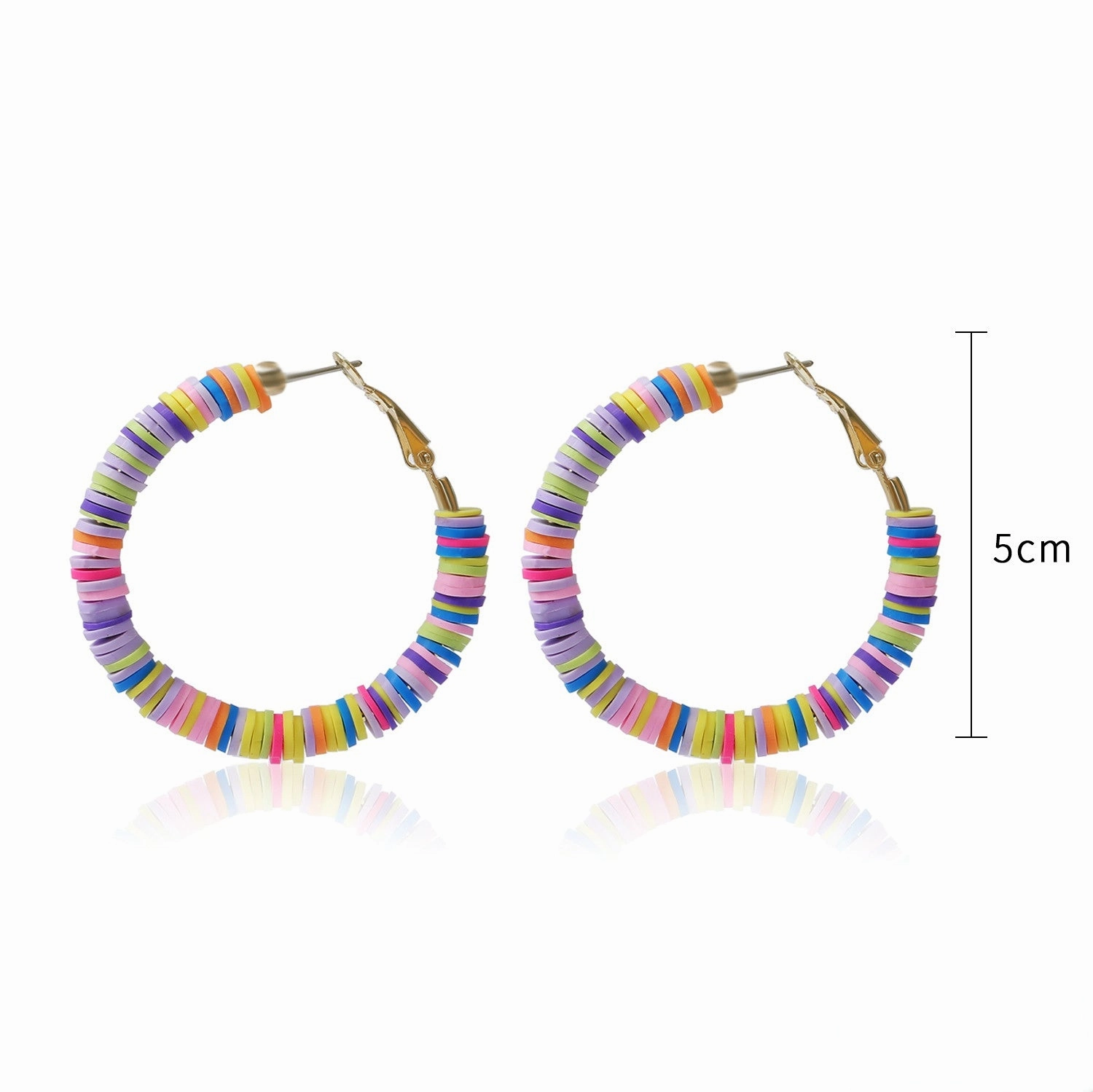Wholesale Bohemian Polychrome Alloy Hoop Earrings