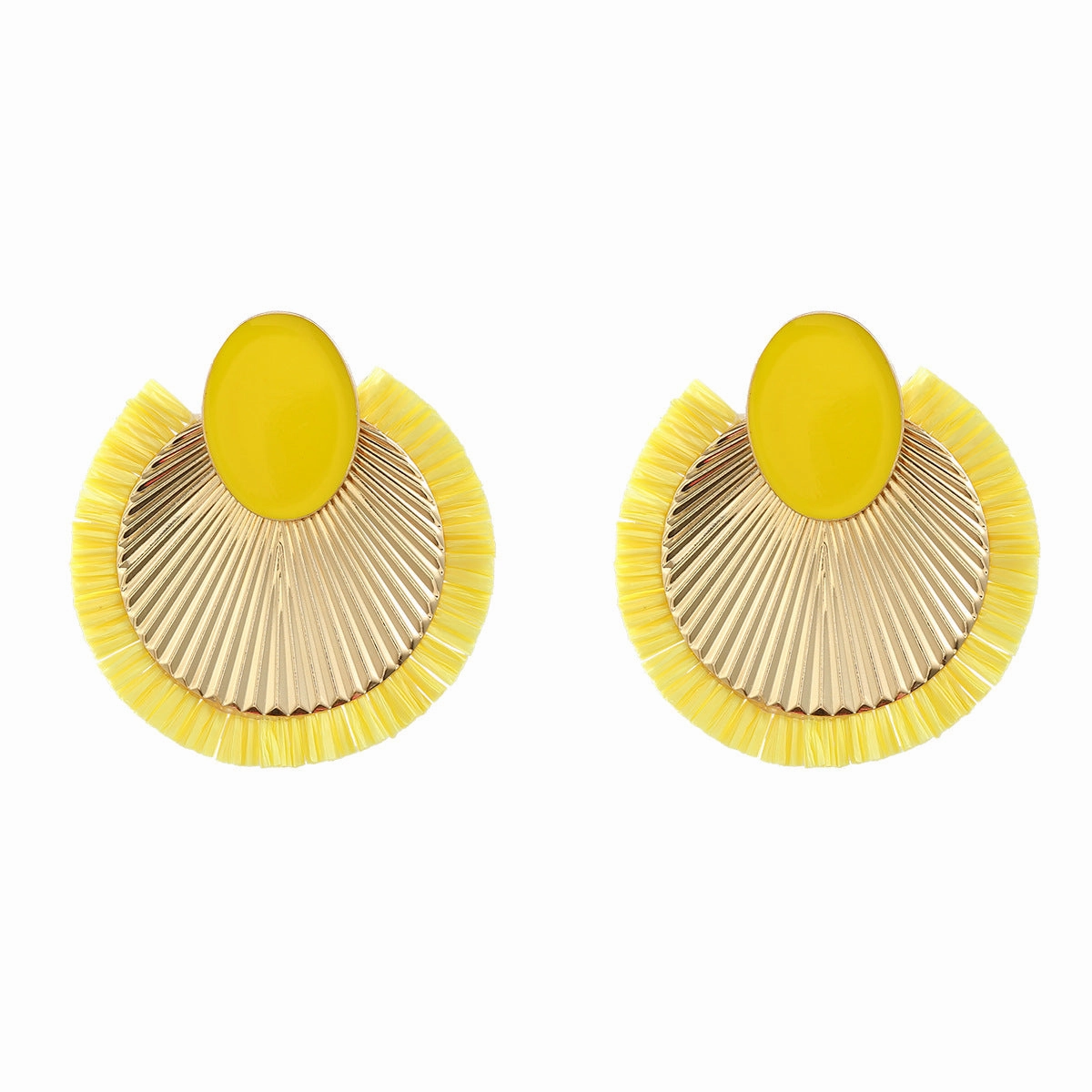 Wholesale Bohemian Raffia Alloy Earrings